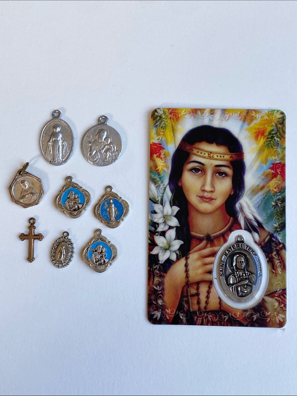9 Vintage Religious Medal Catholic Pendants